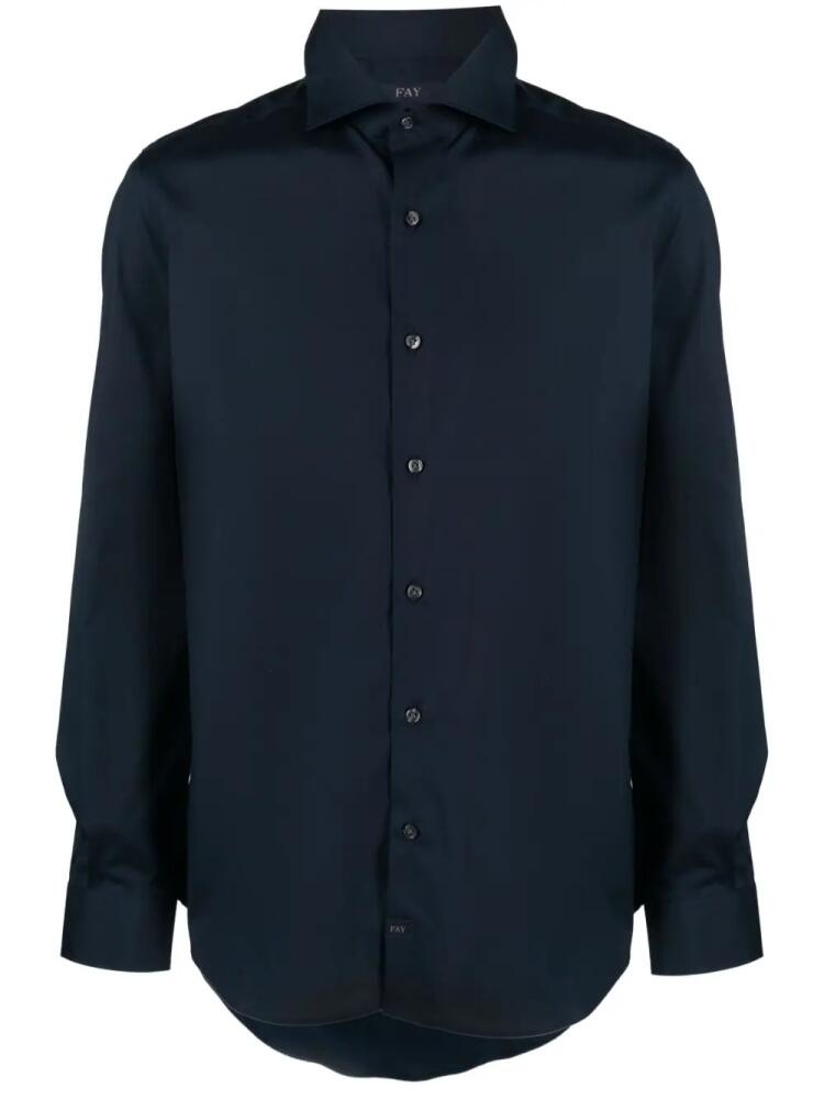 Fay spread-collar button-up shirt - Blue Cover