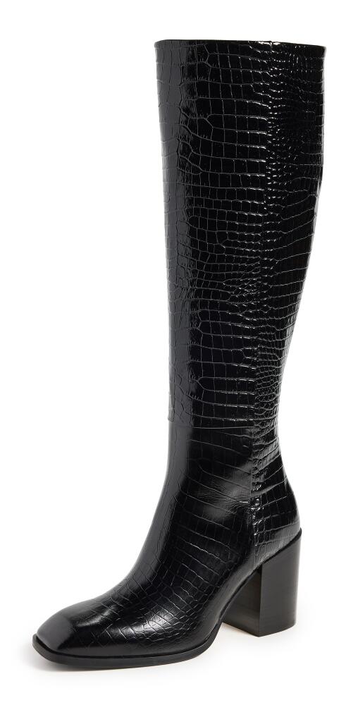 AEYDE Teresa Croc Print Boots Black Cover