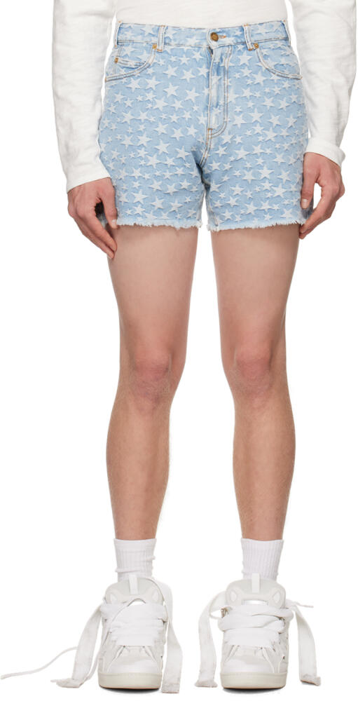 ERL Blue Jacquard Denim Shorts Cover