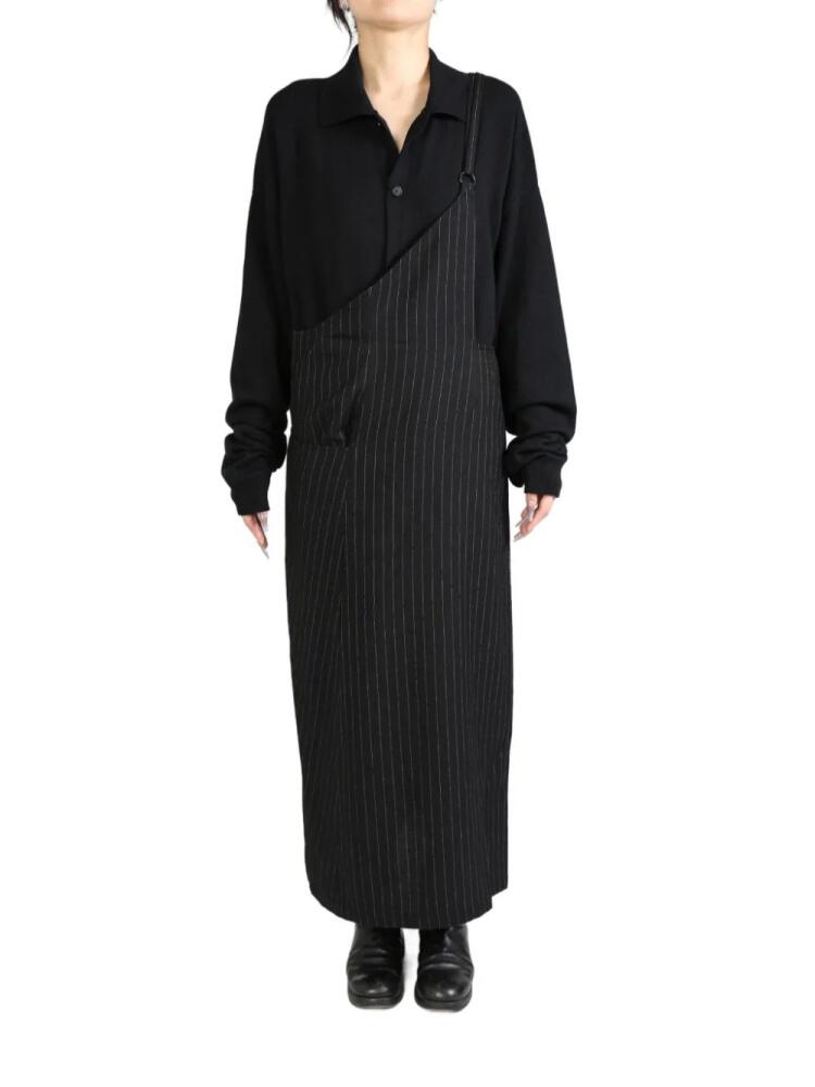 Y's pinstripe asymmetric dress - Black Cover