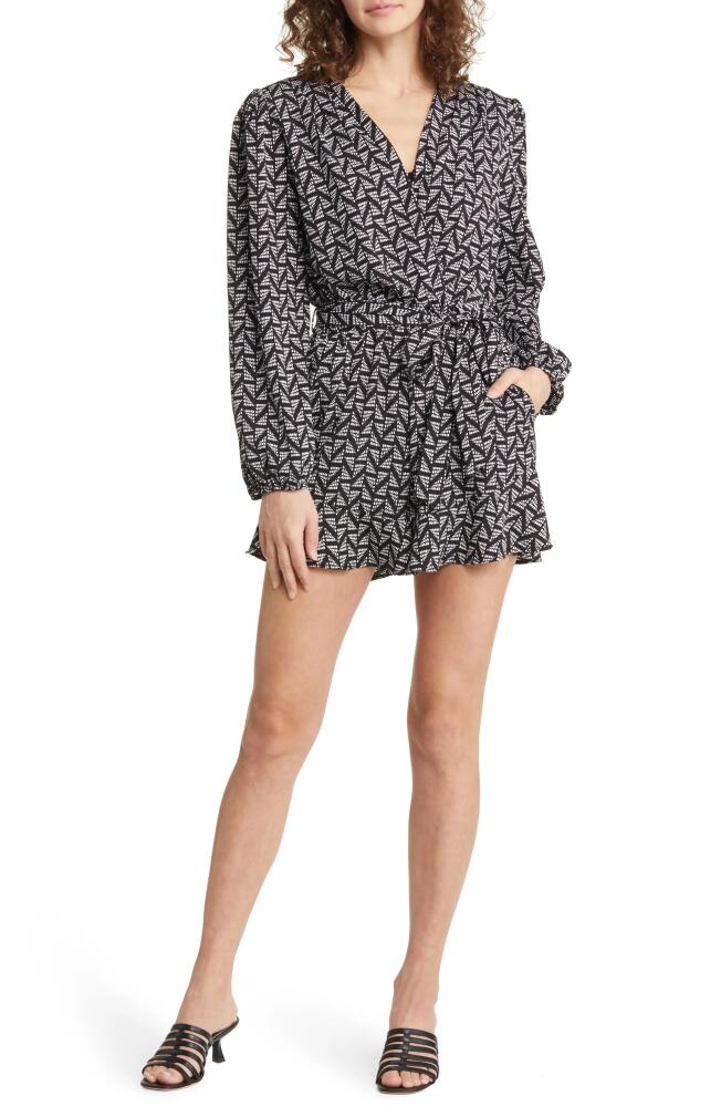 Fraiche by J Mara Long Sleeve Tie Waist Romper Cover