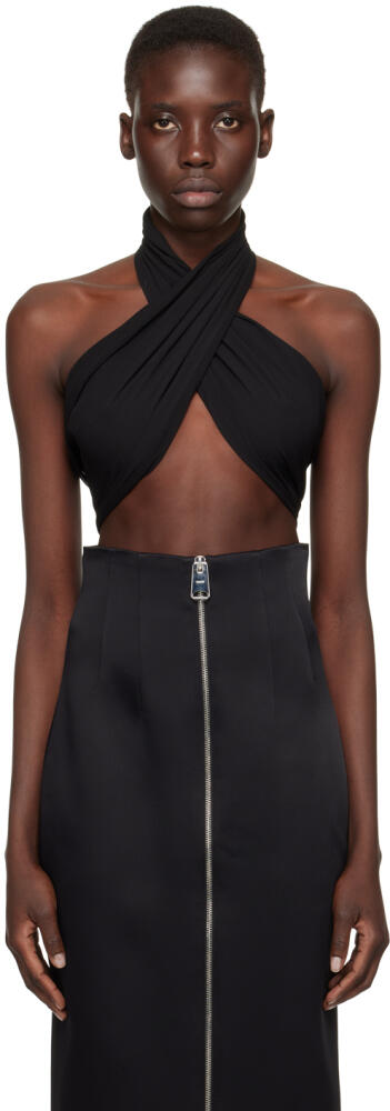 AMI Paris Black Draped Tank Top Cover