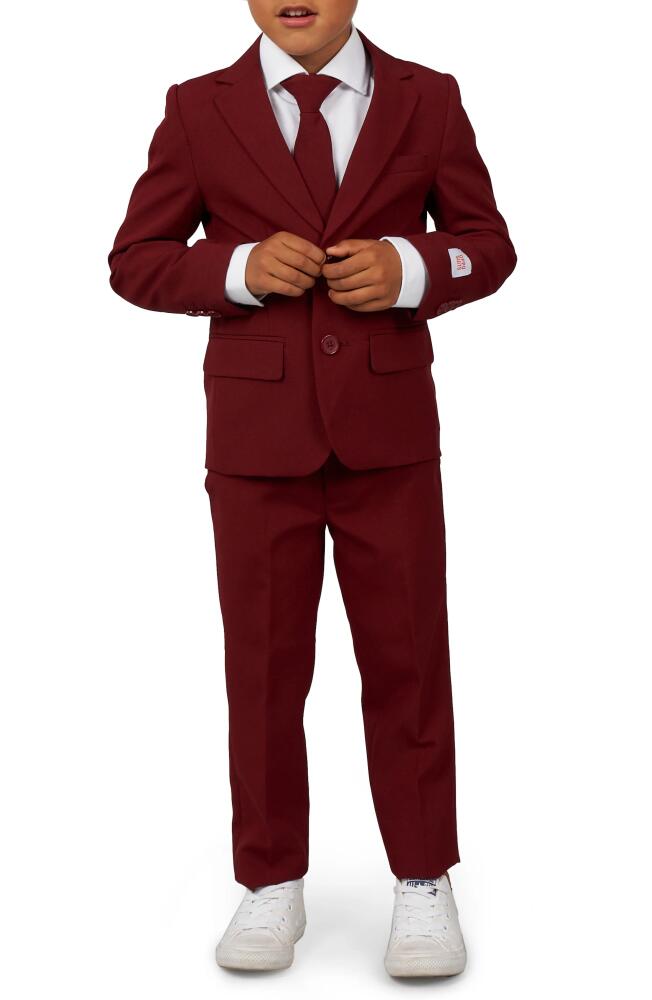 OppoSuits Blazing Burgundy Two-Piece Suit & Tie in Red Cover