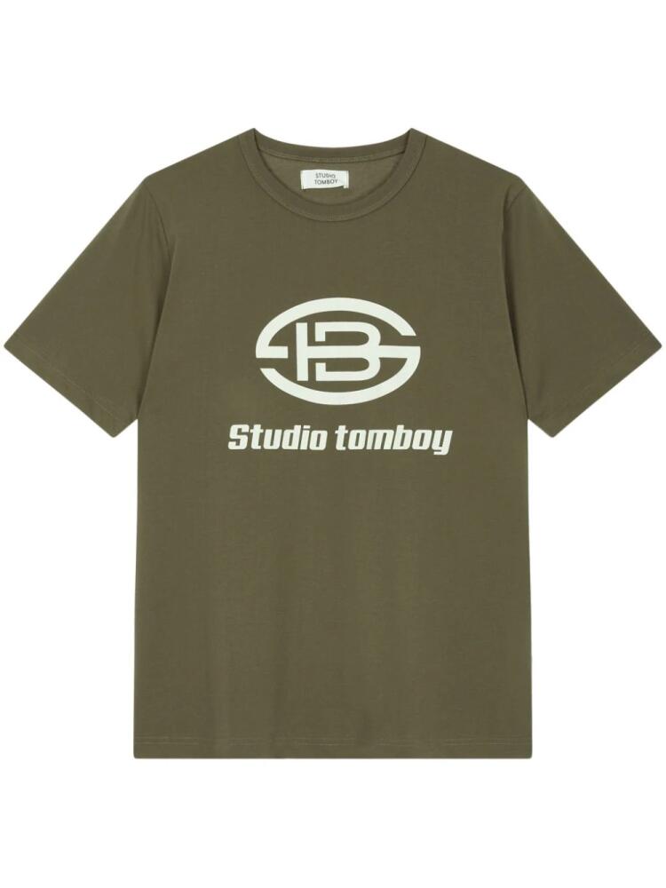 STUDIO TOMBOY logo-print cotton T-shirt - Green Cover