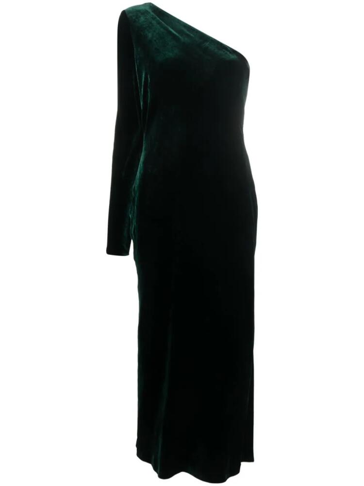 Polo Ralph Lauren Lacee one-shoulder velvet dress - Green Cover