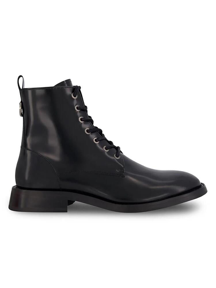 Karl Lagerfeld Paris Men's White Label Leather Combat Boots - Black Cover