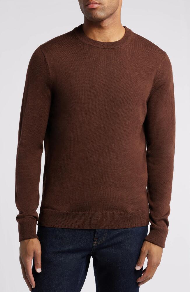 Nordstrom Washable Merino Crewneck Sweater in Brown Bitter Cover