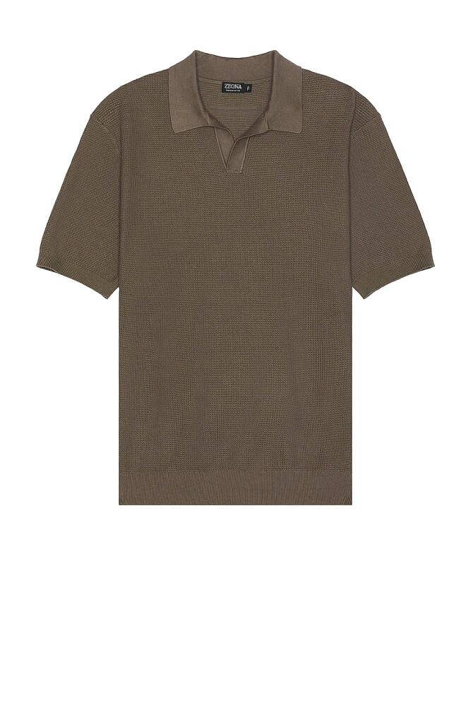 Zegna Cotton Polo in Brown Cover