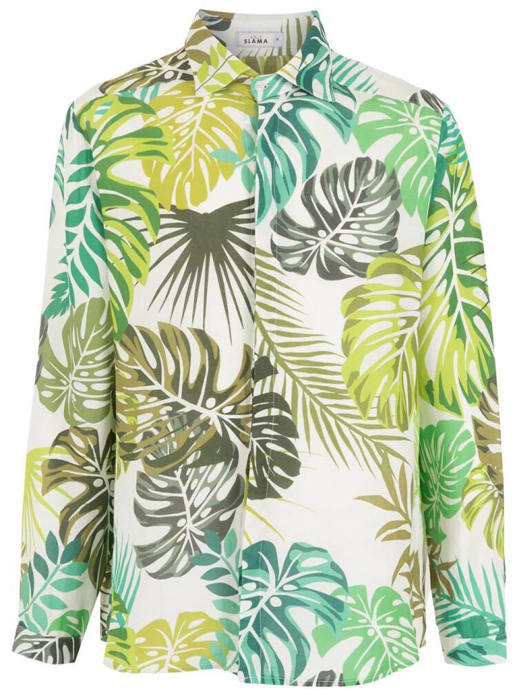 Amir Slama leaf print shirt - White Cover