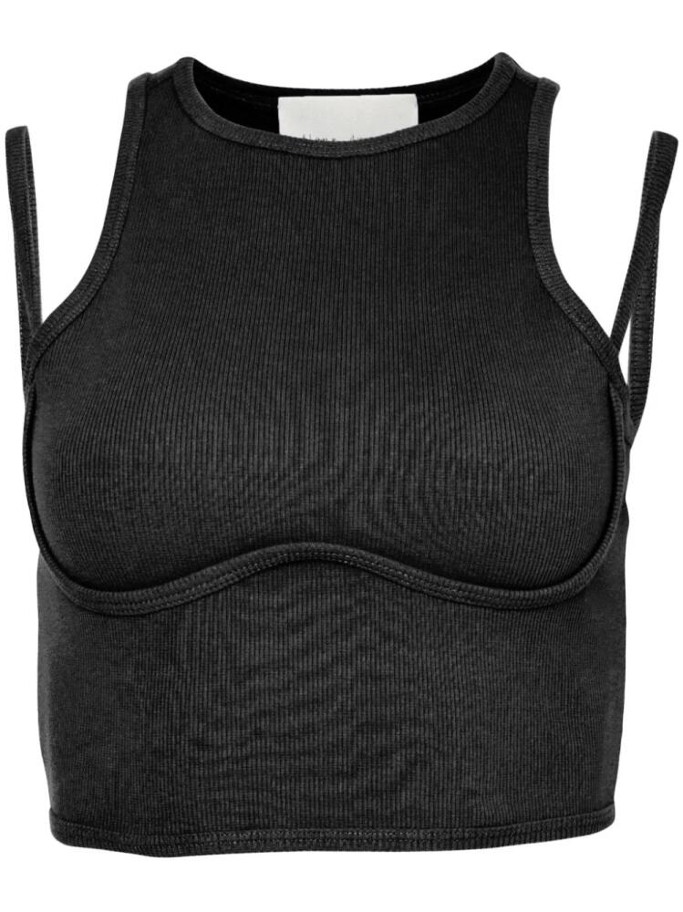 Fleur Du Mal cut-out ribbed crop top - Black Cover