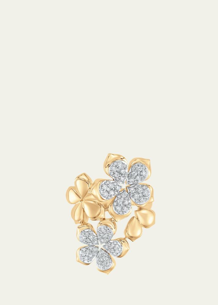 Sara Weinstock 18K Two-Tone Gold Lierre Diamond Flower Cluster Ring Cover