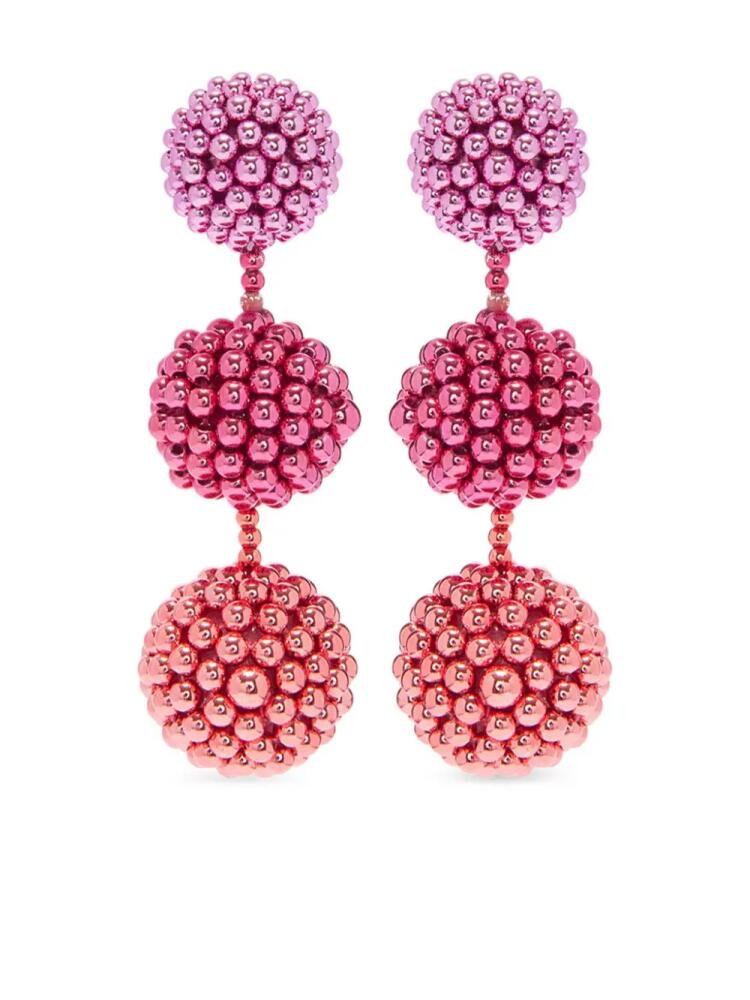 Oscar de la Renta Beaded Sphere clip-on earrings - Pink Cover