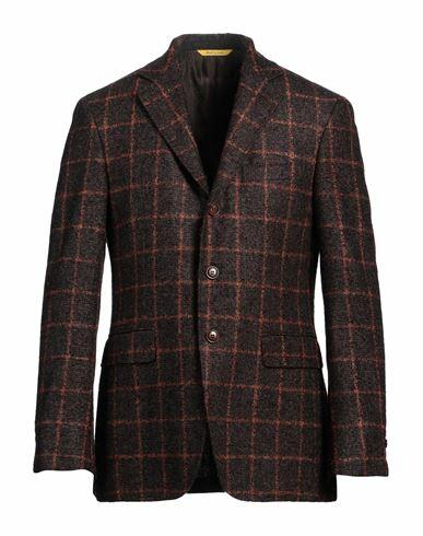 Canali Man Blazer Dark brown Alpaca wool, Wool, Polyamide Cover