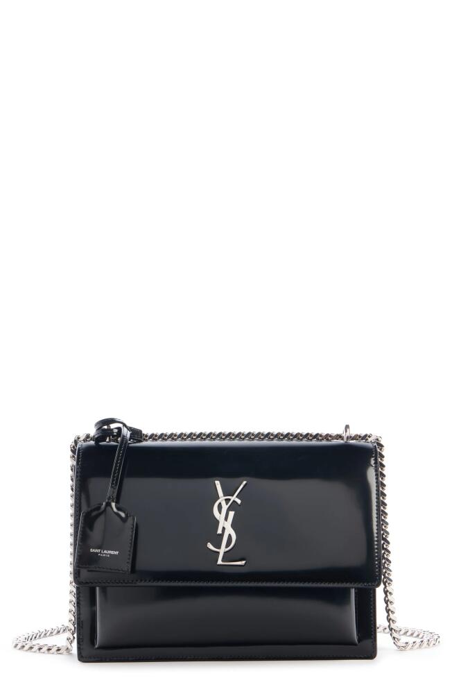 Saint Laurent Medium Sunset Patent Leather Shoulder Bag in Nero Cover