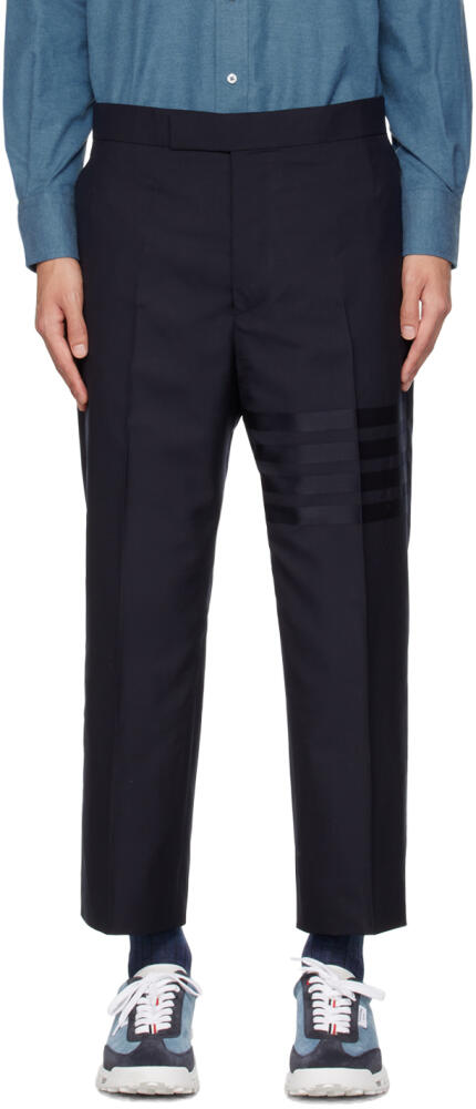 Thom Browne Navy 4-Bar Backstrap Trousers Cover