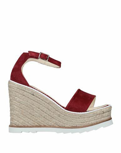 Espadrilles Woman Espadrilles Red Soft Leather Cover