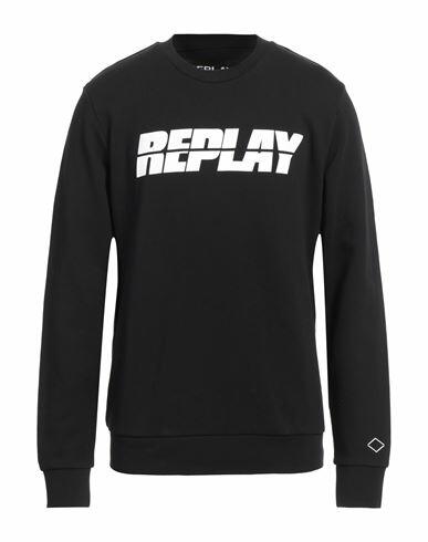 Replay Man Sweatshirt Black Cotton Cover