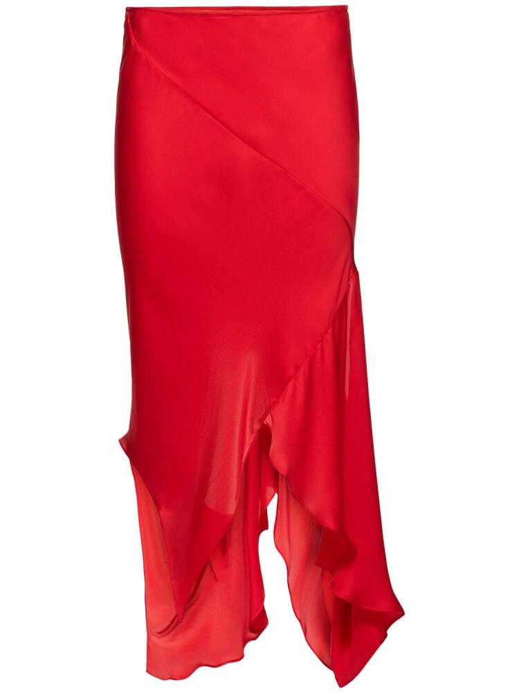 ACNE STUDIOS Draped Silk Asymmetric Midi Skirt Cover