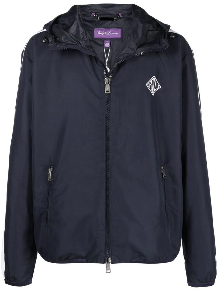 Ralph Lauren Purple Label Essex monogram hooded windbreaker jacket - Blue Cover