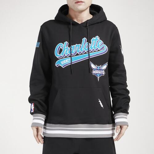 Pro Standard Hornets Script Fleece P/O Hoodie - Mens Black/Teal Cover