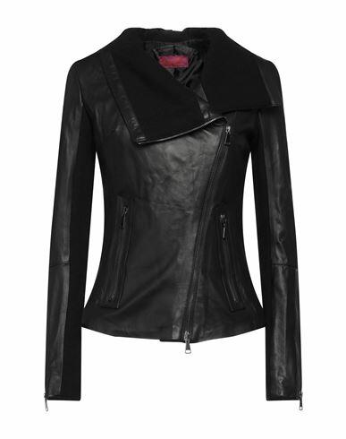 Stewart Woman Jacket Black Soft Leather, Acrylic Cover