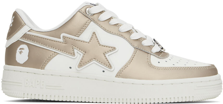 BAPE White & Gold STA #4 Sneakers Cover