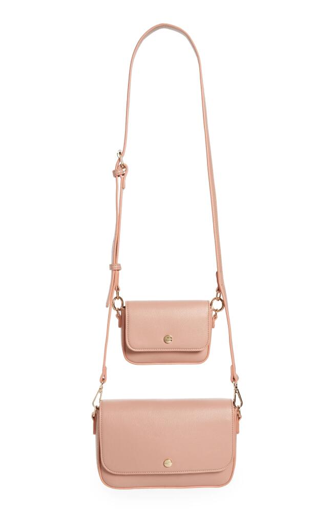 Mali + Lili 2-Piece Vegan Leather Crossbody Bag in Blush Cover