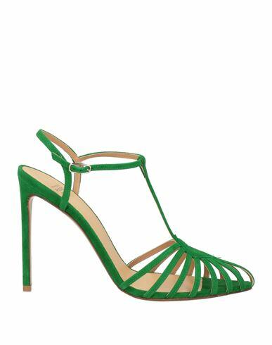 Francesco Russo Woman Sandals Green Leather Cover