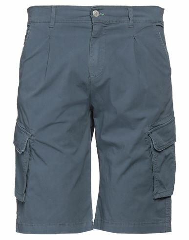 Grey Daniele Alessandrini Man Shorts & Bermuda Shorts Navy blue Cotton, Elastane Cover