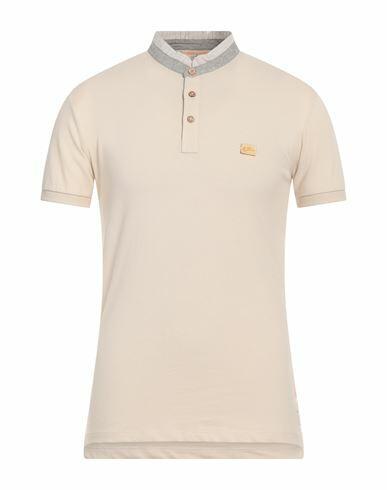 Yes Zee By Essenza Man Polo shirt Beige Cotton, Elastane Cover