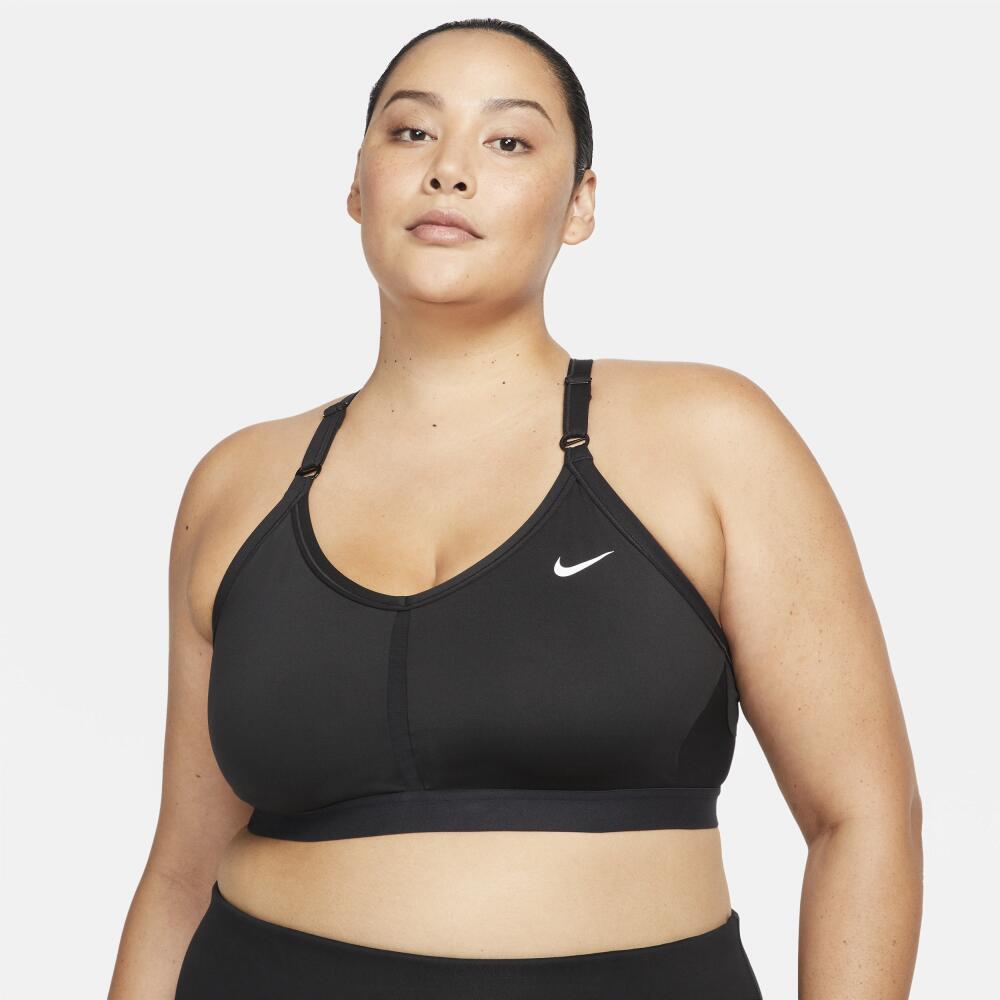 Nike Women's Indy Light-Support Padded V-Neck Sports Bra (Plus Size) in Black Cover