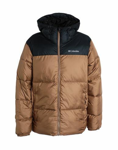 Columbia Puffect Hooded Jacket Man Puffer Camel Polyester Cover