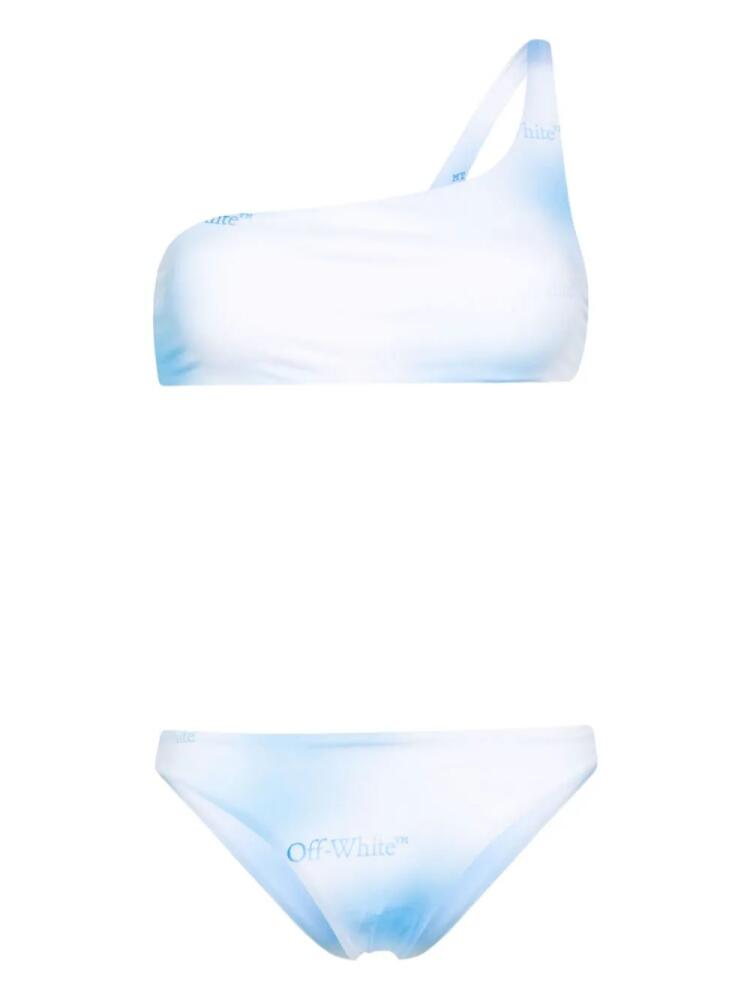 Off-White logo-print ombré bikini - Blue Cover