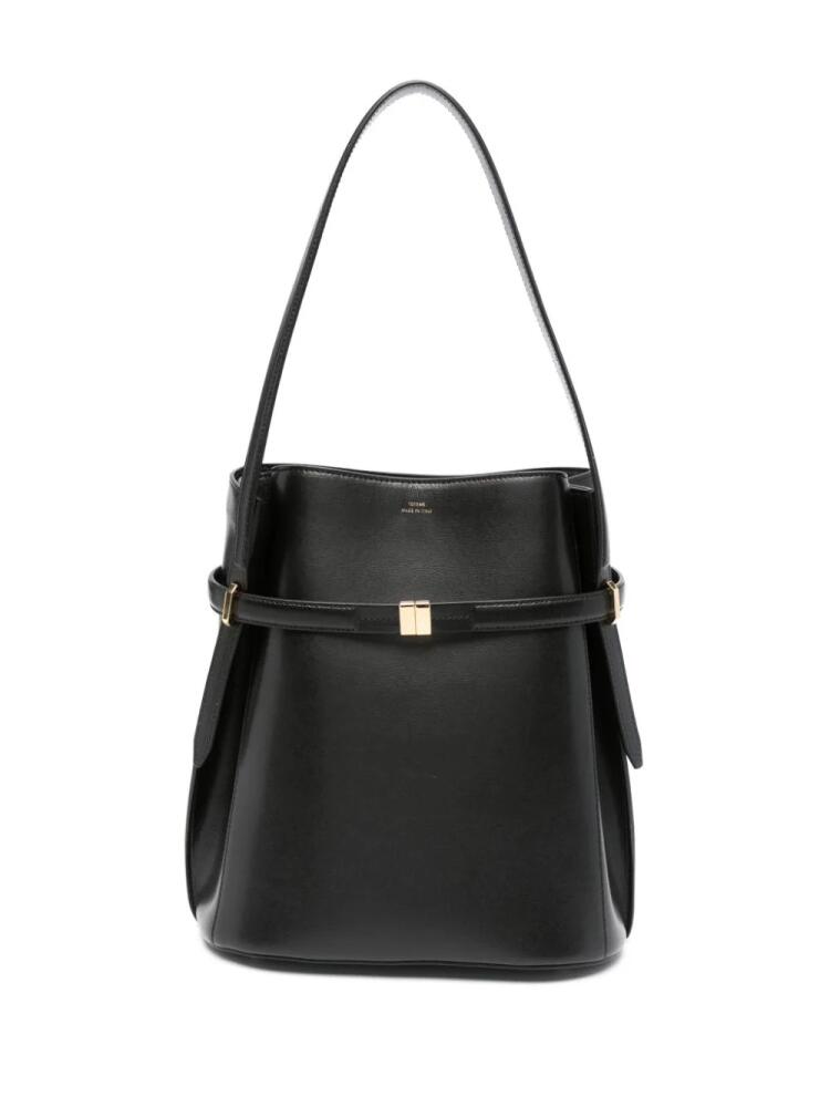 TOTEME belted leather bucket bag - Black Cover