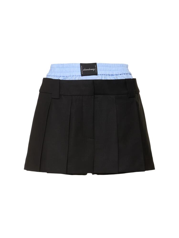 ALEXANDER WANG Pleated Mini Skort W/ Boxers Cover