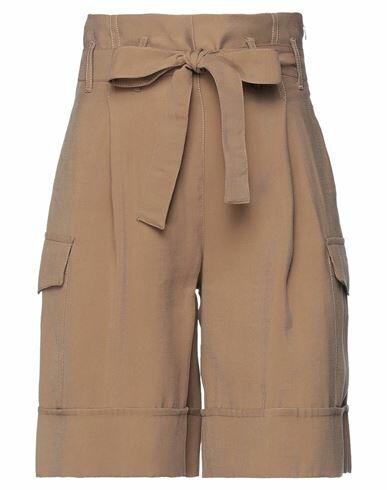 D. exterior Woman Shorts & Bermuda Shorts Khaki Viscose, Polyester Cover