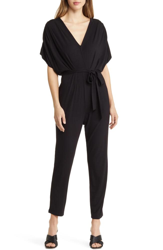 Fraiche by J Pleated Wide Sleeve Knit Jumpsuit in Black Cover