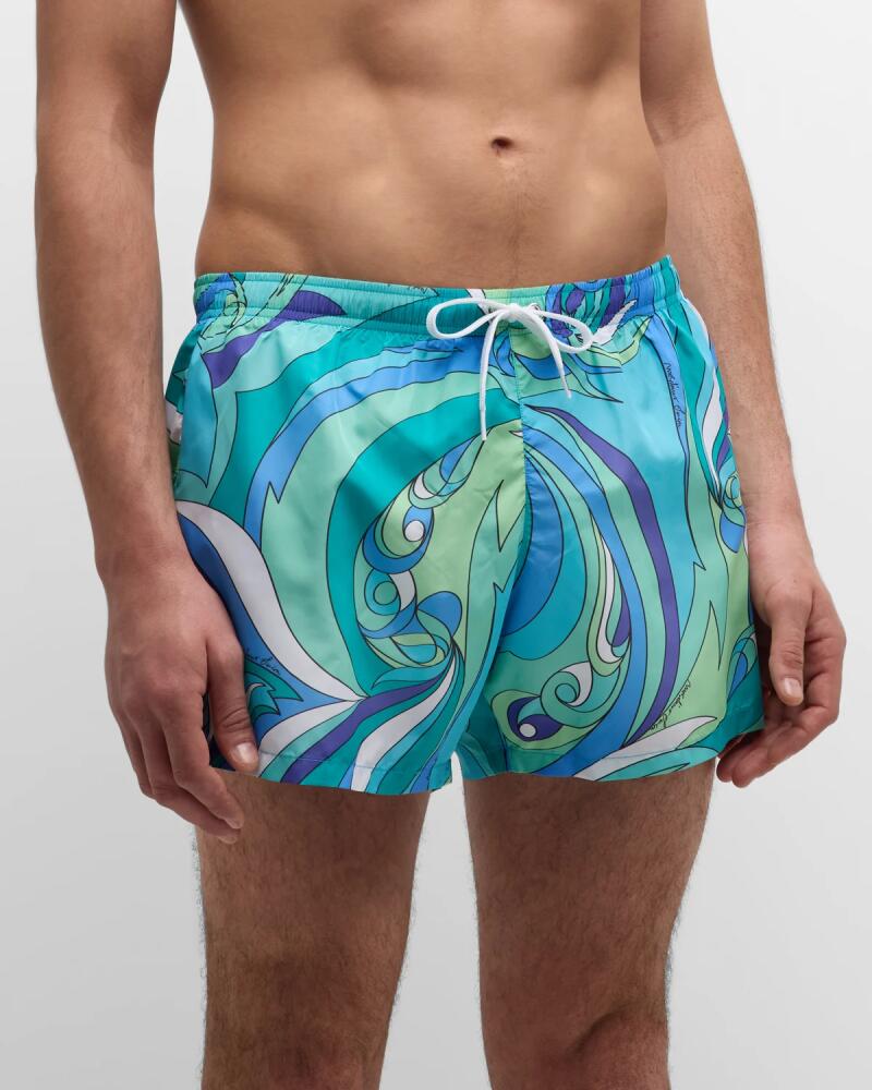 Moschino Men's Fantasy Wave-Print Swim Shorts Cover