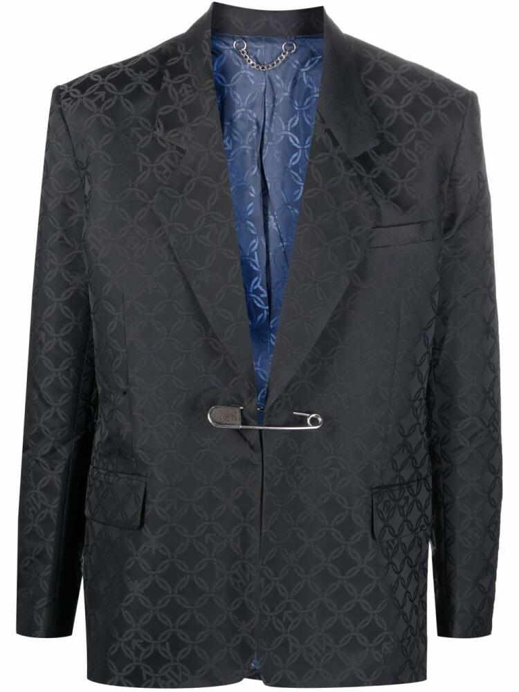 Charles Jeffrey Loverboy pin-detail jacquard blazer - Black Cover