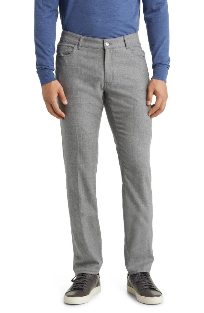 Peter Millar Excursionist Flex Alpine Five-Pocket Wool Pants in Nickel Cover