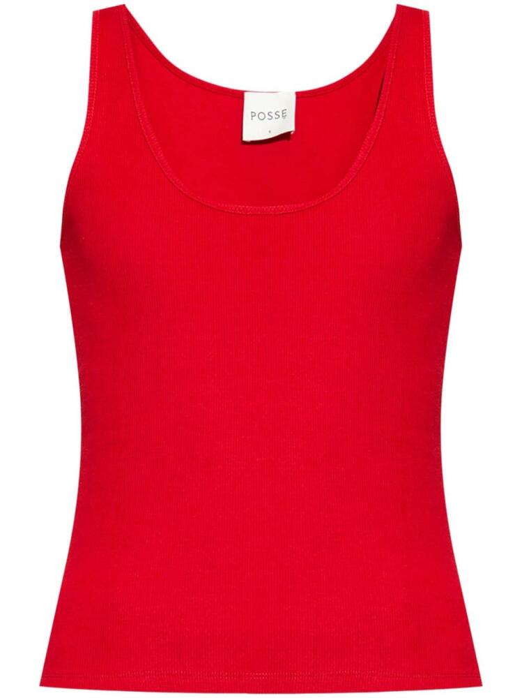 Posse ribbed tank top - Red Cover