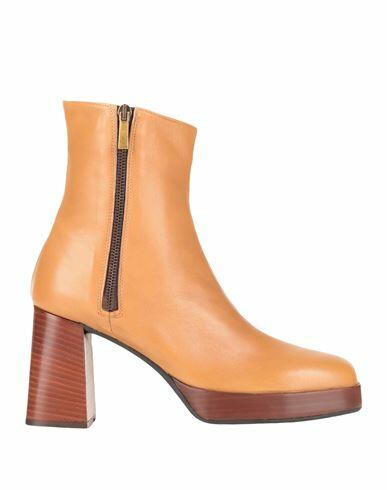 L'arianna Woman Ankle boots Mustard Soft Leather Cover