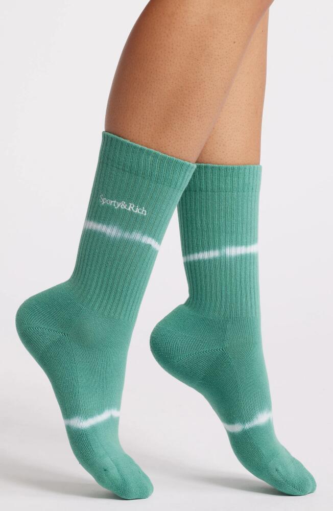 Sporty & Rich Gemstone Tie Dye Serif Logo Crew Socks Cover