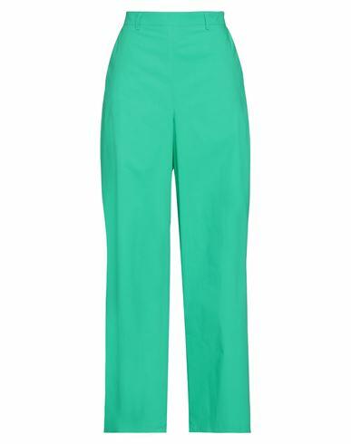 Niū Woman Pants Green Cotton, Elastic fibres Cover