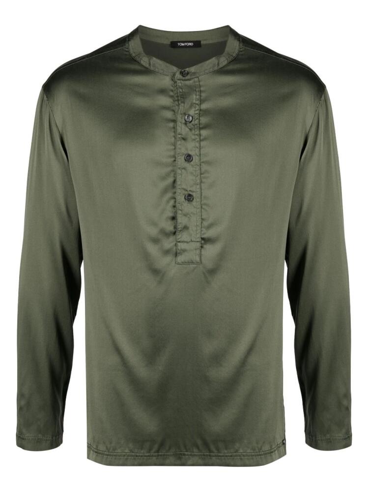 TOM FORD Henley pyjama top - Green Cover