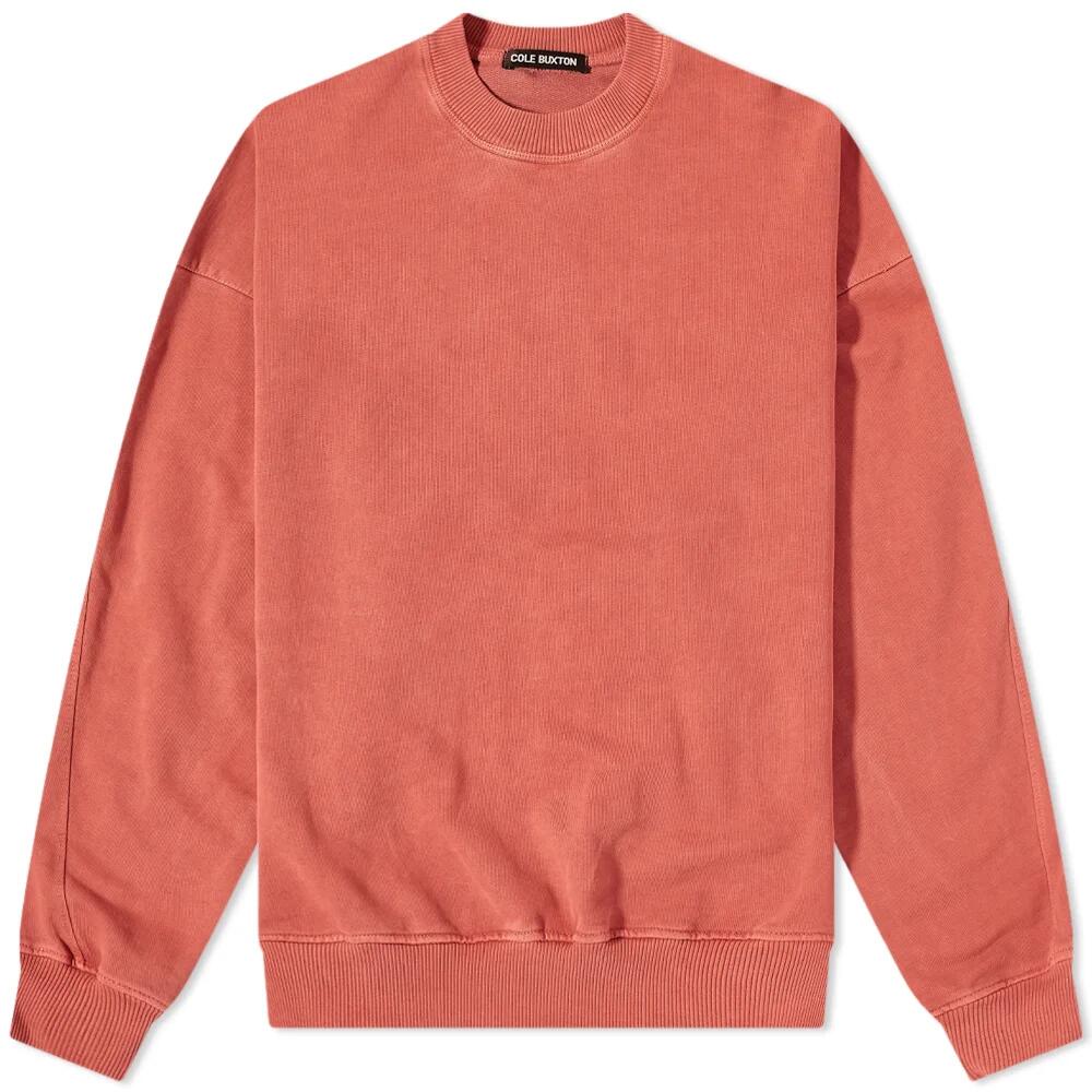 Cole Buxton Men's Warm Up Crew Sweat in Coral Cover