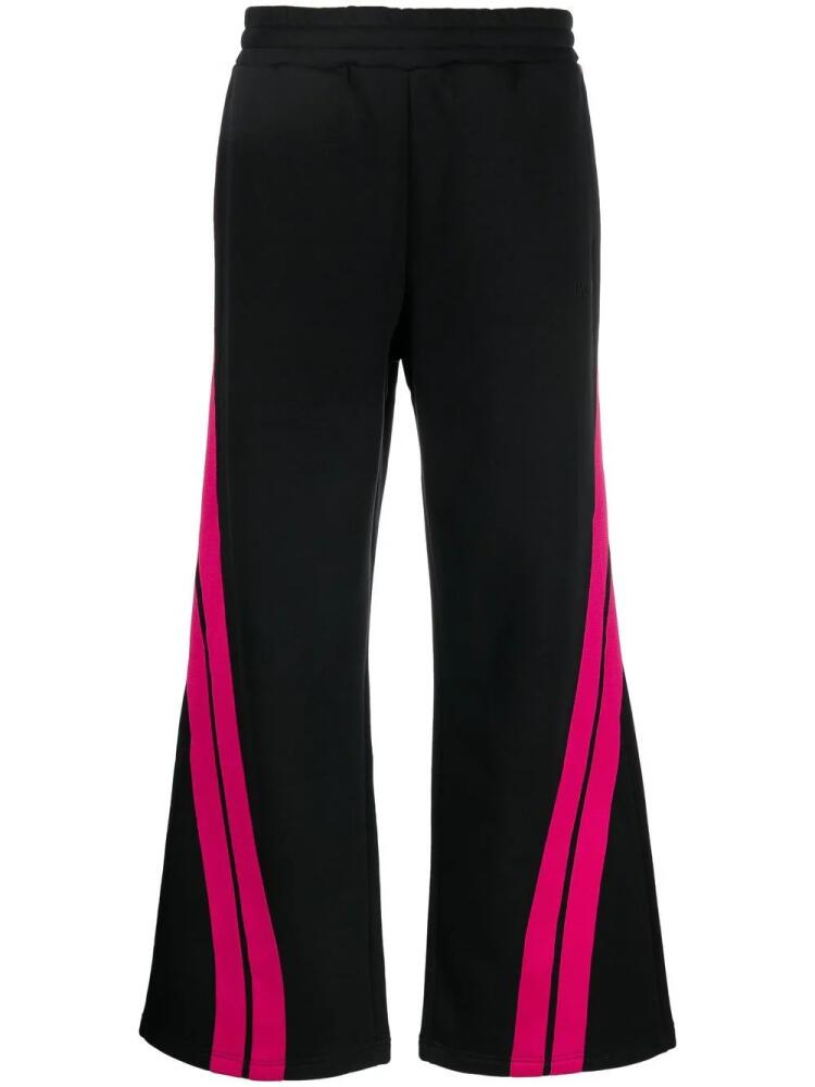 MSGM flared stripe-print track pants - Black Cover