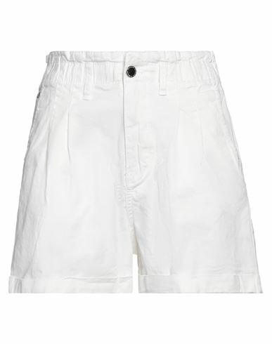 Yes Zee By Essenza Woman Denim shorts White Cotton, Elastane Cover