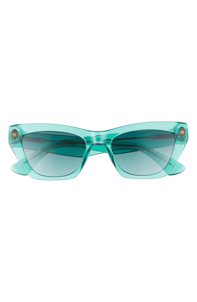 Kurt Geiger London 51mm Cat Eye Sunglasses in Green/Green Shaded Cover