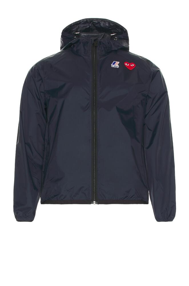 COMME des GARCONS PLAY K-Way Hoodie Full Zip in Navy Cover